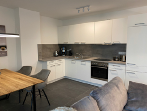 offene Küchenzeile in weiß anthrazit