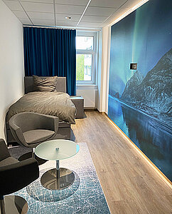 TV-Wand mit Motivtapete Gletscher